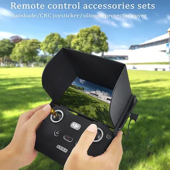 

Mavic Air 2 Protection Case Sleeve Remote Control Sunshade Cover Metal Thumb Rocker Cap Three-piece Suit For Drone Accessories