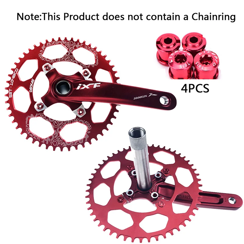 DECKAS узкая широкая цепь MTB 104BCD горный велосипед дорожный велосипед односкоростная цепь черный/красный 40 T-52 T цикл коленчатый набор