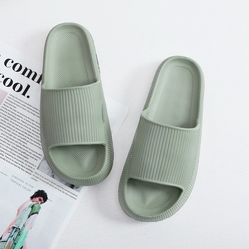 Zapatillas de baño de gruesa para mujer, chanclas antideslizantes de suela suave de EVA para interiores, 2022|Zapatillas| - AliExpress