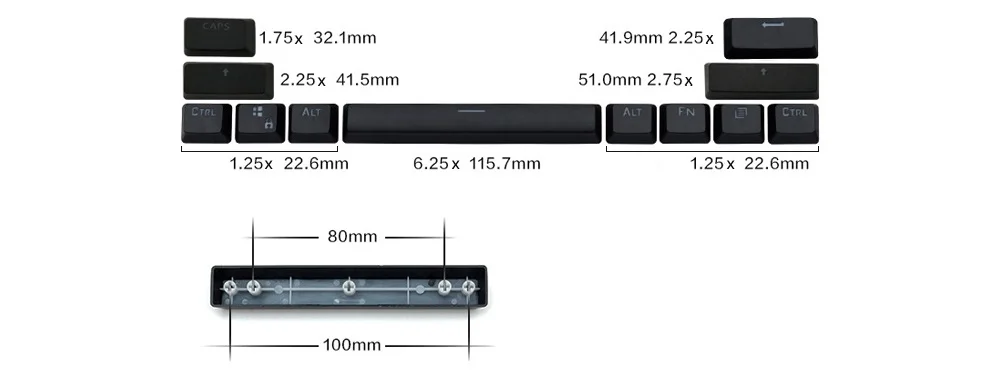 do OEM, altura 108 chaves, 61, 87, 104, GK61, Anne Pro 2