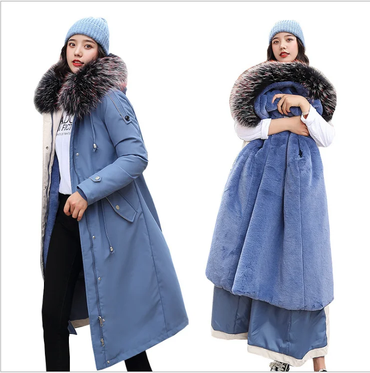 Down Coats1 Новинка, Женская куртка, парка большого размера, пальто, пуховик, толстая зимняя куртка, Женская куртка с капюшоном, меховой воротник, пуховик, хлопковое пальто, длинная куртка - Цвет: Down Coats1