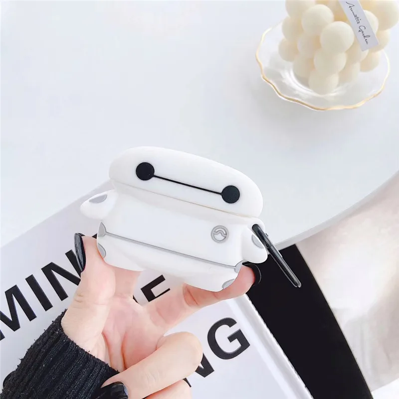 3D стереоскопический чехол Baymax с Bluetooth для наушников Airpods Pro милый защитный чехол для Airpod 3 аксессуары с брелком - Цвет: Baymax