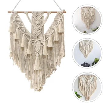 

1Pc Tassel Tapestry Bohemian Style Wall Carpet Household Hanging Tapestry