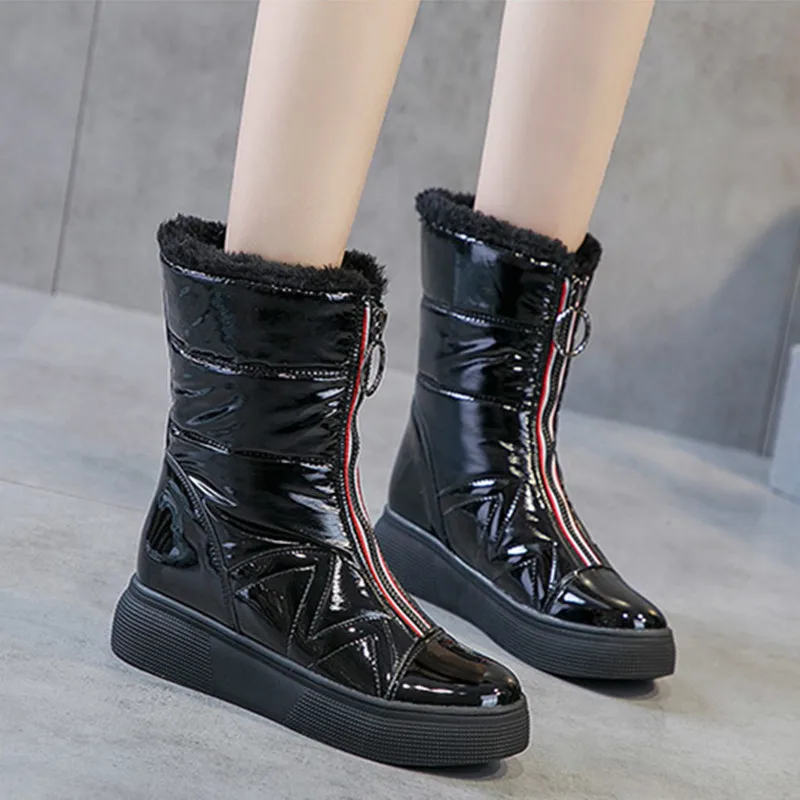 

kids Shoes Winter girls boots Warm Anti-Skidding Girl Warm off white shoes Plush Female Casual Sneakers Down Cloth Snowboots