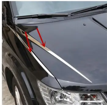 

high quality Stainless steel hood front cover inner side + outer trim strip trim for Dodge Journey/Jcuv 2009-2016 Car styling
