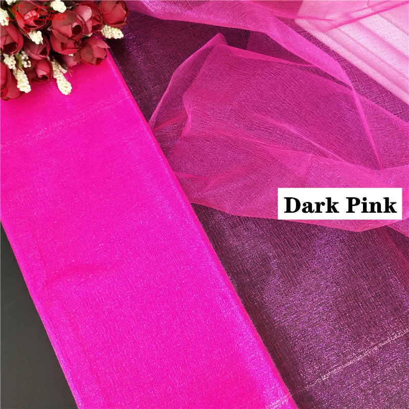 Dark pink 48 см* 10 м тюль рулон Тюль занавески домашний декор тюль пачка свадебное украшение платье шелковая органза DIY вечерние принадлежности 5Z - Цвет: Dark pink