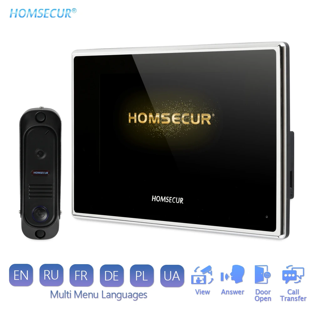 HOMSECUR 7 &quotпроводной AHD видео и аудио домашний Интерком с записью моментальным