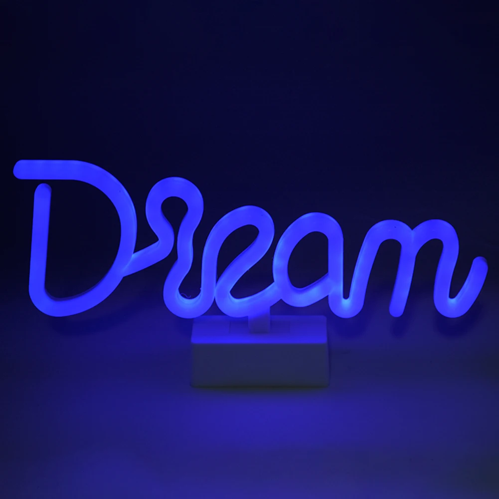 Dream Shape Настенный неоновый свет светильник комната стены на день рождения светодиодный неоновый светильник Искусство настенные декоративные настольные лампы для вечерние Бар Декор витрину слова неоновые знаки - Мощность в ваттах: Dream Shape