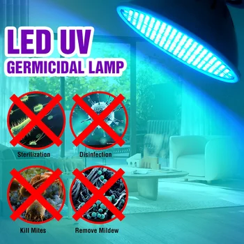 

Germicidal Light 220V Ultraviolet Sterilizing Lamp E27 25W 35W 50W LED UV Disinfecting Light UVC LED Bulb 110V Bactericidal Lamp