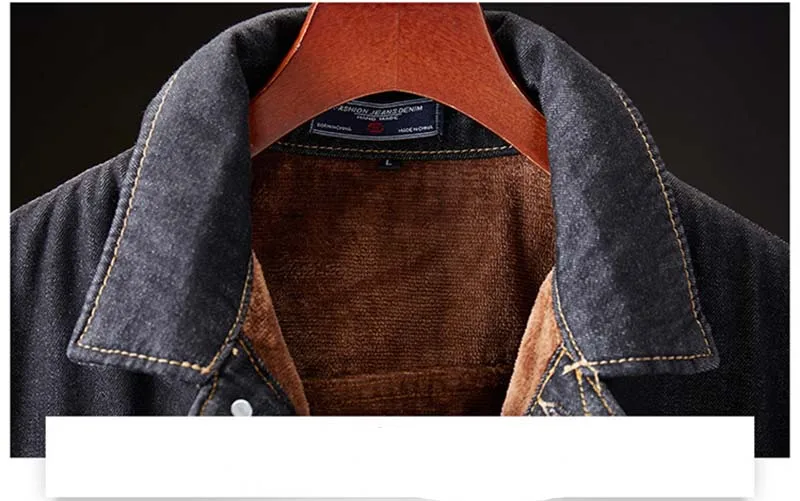 KIOVNO Mens Winter Warm Denim Jackets And Coats Fleece Lined Thermal Jeans Jackets Outwear For Male Windbreak Size M-5XL    (4)