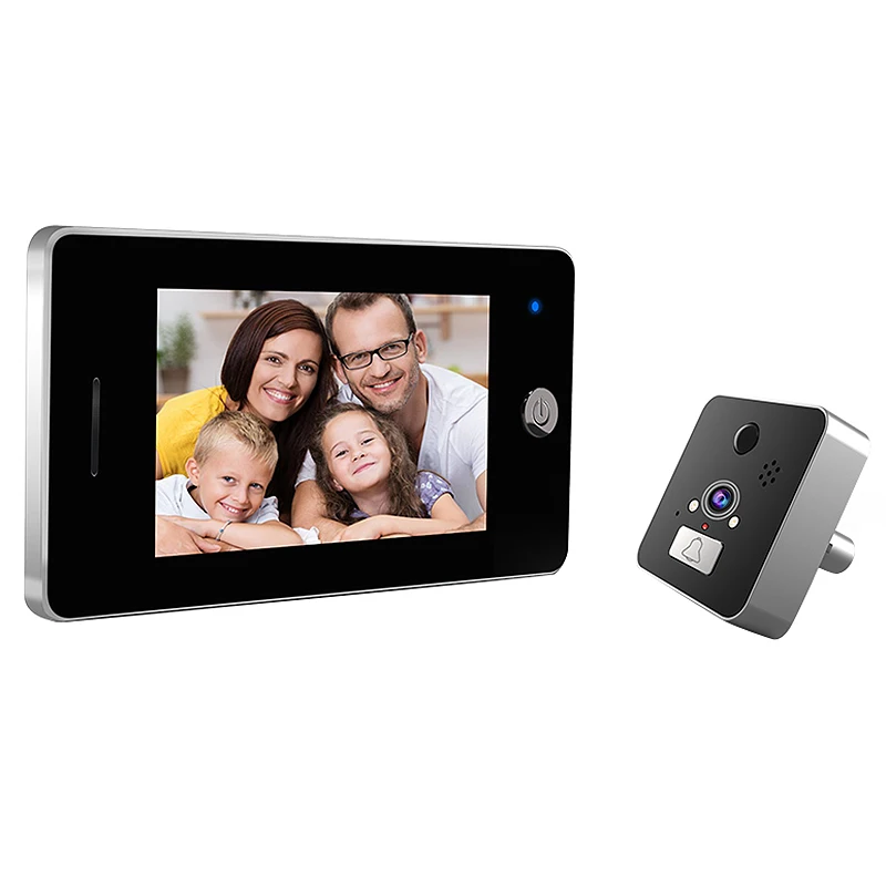 

4.3 Inch Screen Wireless Doorbell Ip Camera 960P 120 Degree Peephole with App Control Night-Vision Pir Motion Sensor