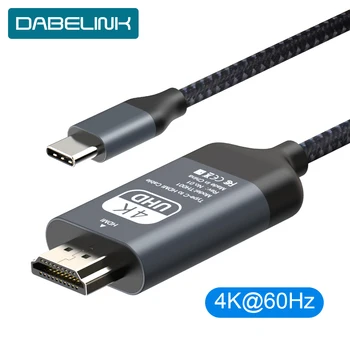 

DABELINK USB C HDMI 4K Type C to HDMI Cable Thunderbolt 3 Adapter for Huawei P20 Mate 30 Pro MacBook Pro Air ipad USB C Cable