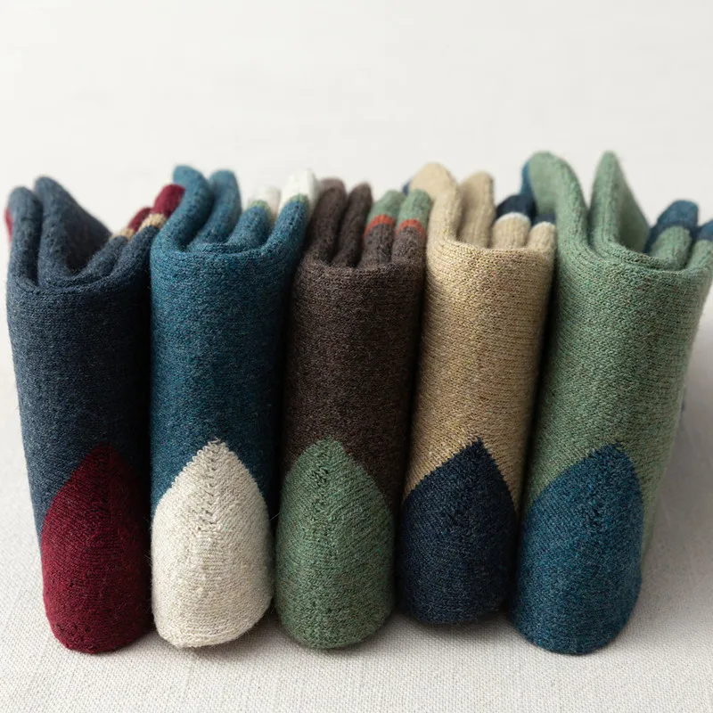 High Quality 5pairs/ Lot Men's Socks Thickened Autumn Winter Warm Breathable Business Terry Male Long Socks 2020 New