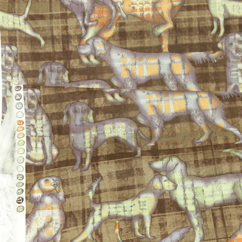 Полуярдовая простая хлопковая ткань с принтом в стиле ретро с рисунком собаки, платье ручной работы для одежды из хлопка, CR-78