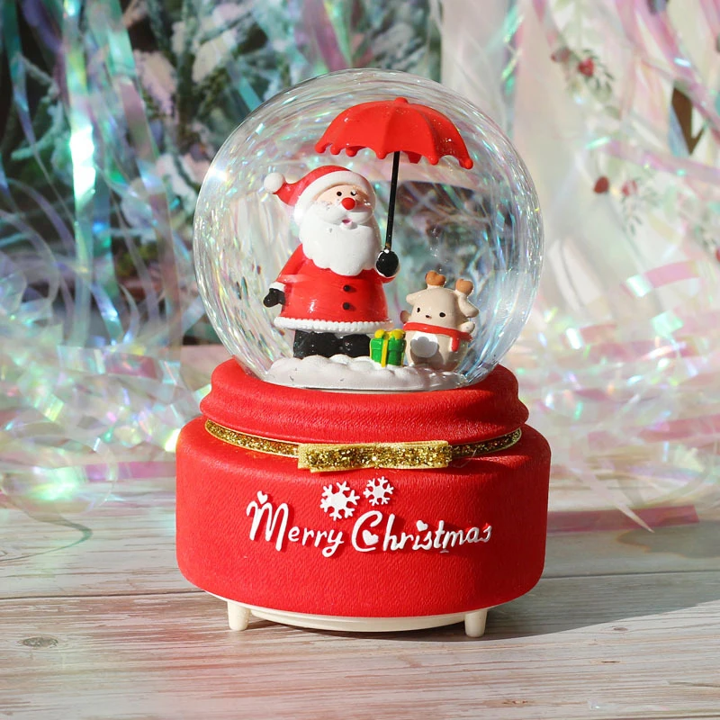 Креативный Рождественский Снежный шар хрустальный шар вращающаяся музыкальная шкатулка Рождественское украшение для домашнего украшения