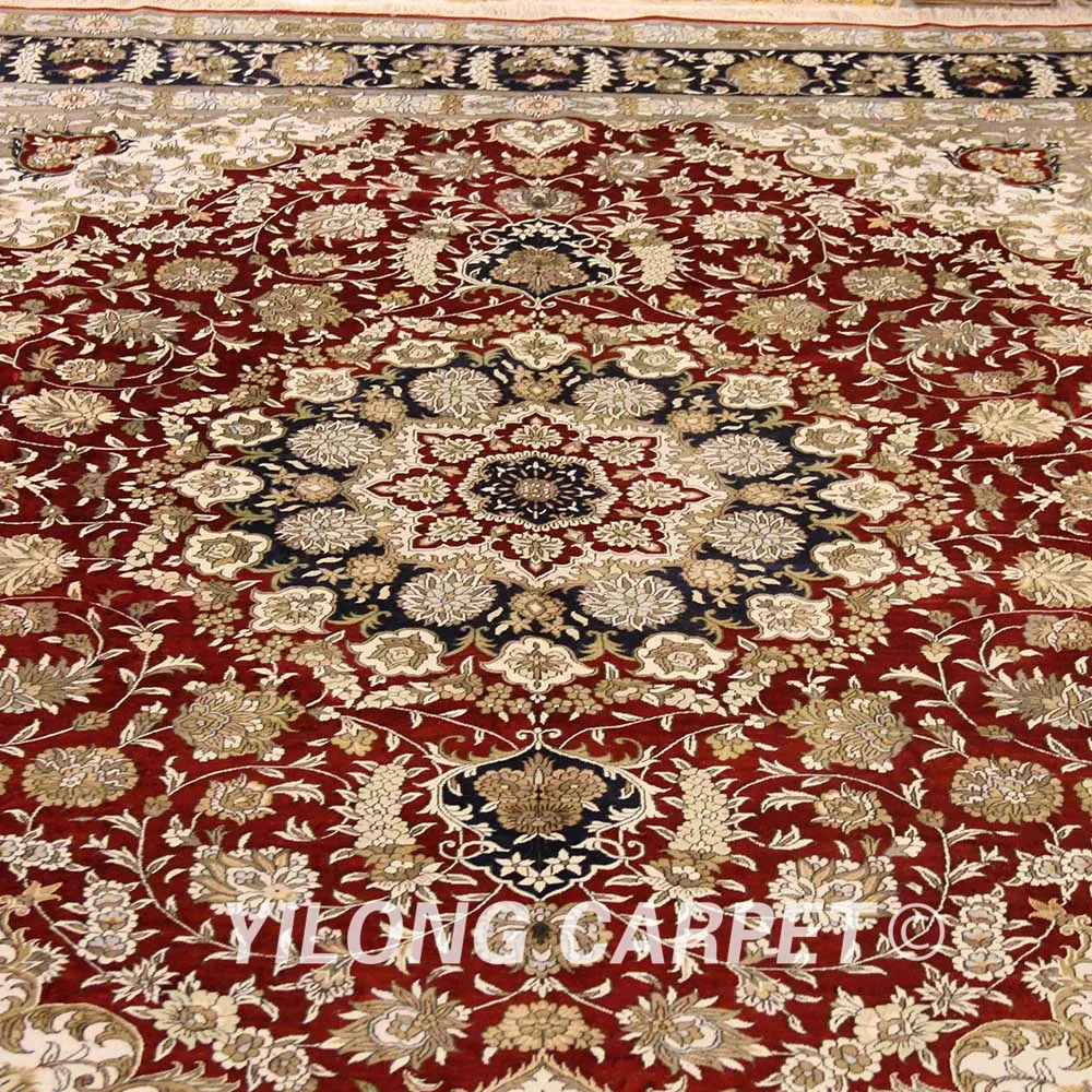 Красный и синий коврик ручной работы YILONG 9 'x 12' восточные персидские ковры