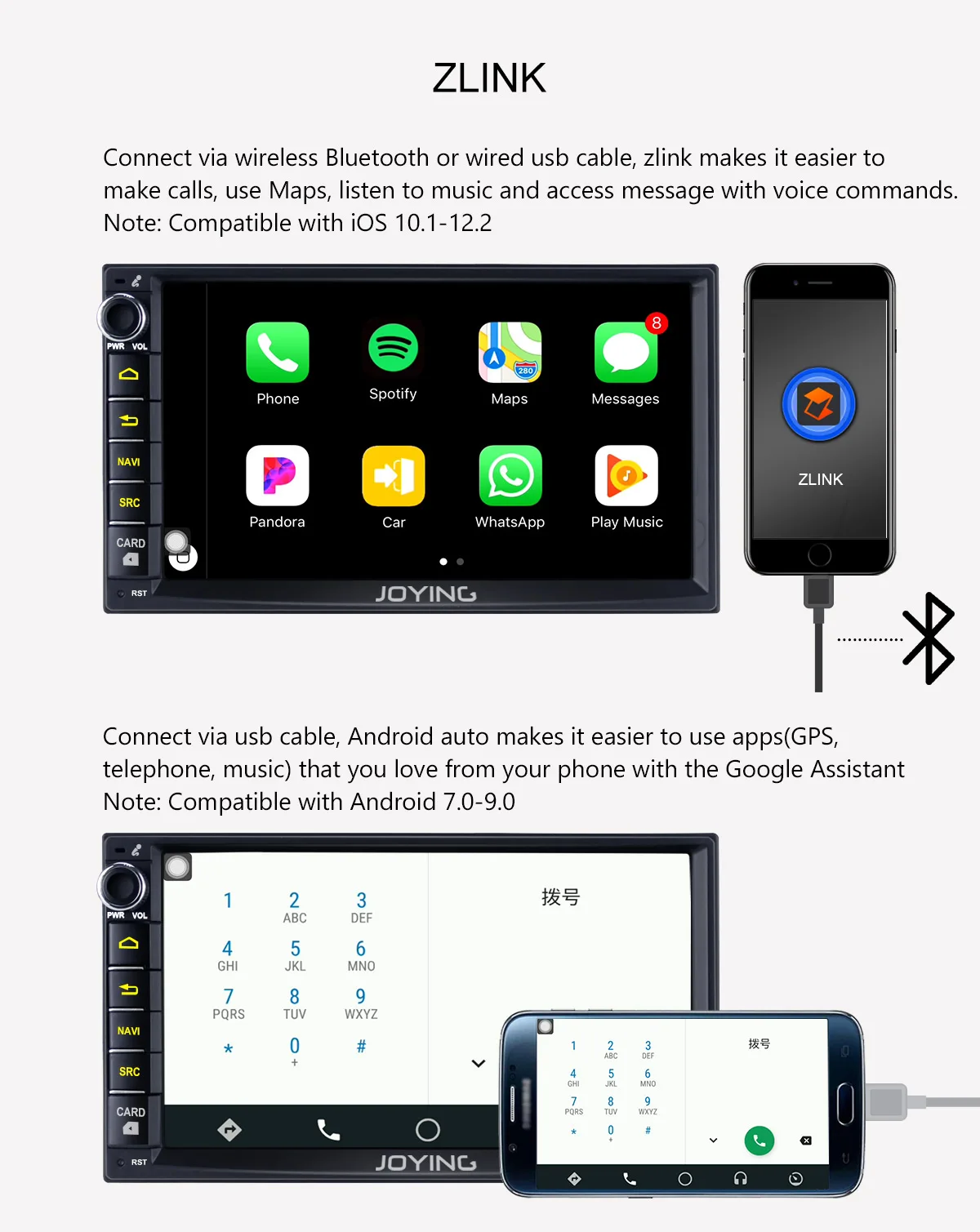 Cheap 7" Head Unit 2 Din Android 8.1 Universal Car Radio Stereo Multimedia No DVD Player Built in DSP Carplay Android Auto 3