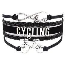 20 PCS Punk bicycle Leather Bracelet For Men and Women Handmade Weave Rope Charm Wristband Jewelry Accessories