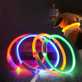 

Dog Safety LED Collar USB Charging LED Tube Flashing Night Collars Luminous Necklace Puppy Cats Dogs Dark Decoration Supplies