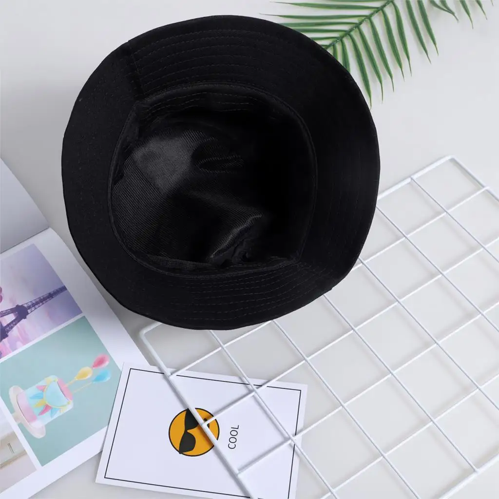 Black Cat Bucket Caps Women Men Street Beach Sun Hats Hip Hop Casual Fisherman Hats Outdoor Summer Panama Cap sun hats fisherman hat denim bucket hats sunscreen hats bucket hats sun hat