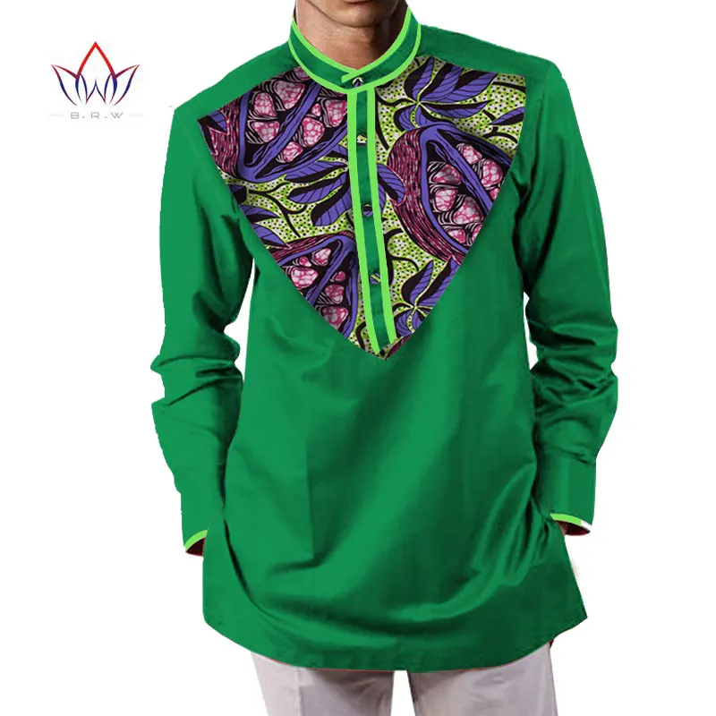 Летняя мужская африканская одежда dashikis camisa masculina батик Печать Топы мужские натуральный хлопок рубашки BRW WYN232 - Цвет: 17
