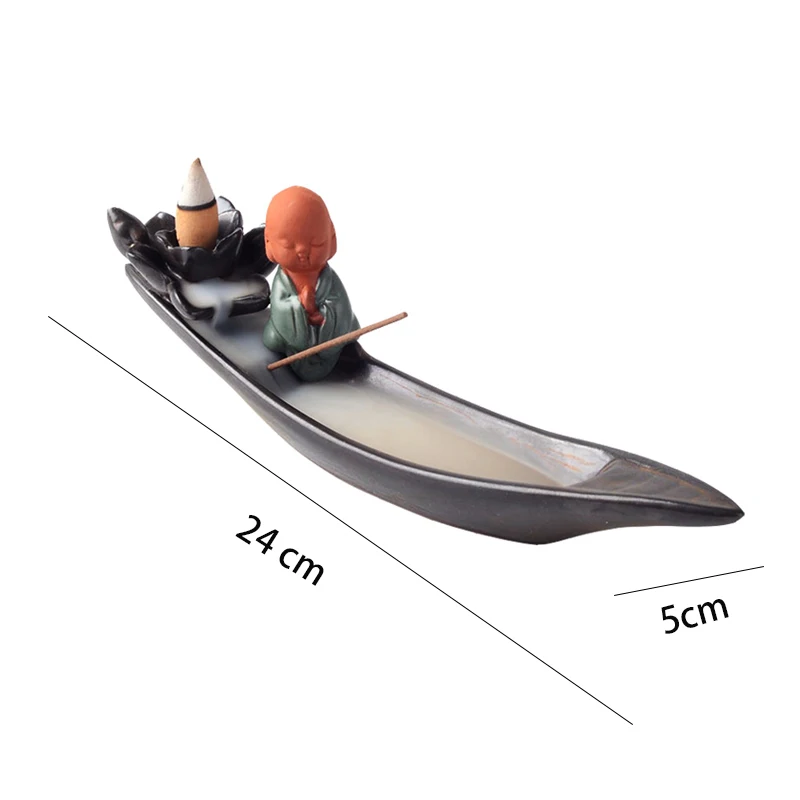 Полностью загруженный обратный ладан палочки горелка ладан кадило держатель для ароматических палочек керамический монах набор ремесло креативное украшение дома