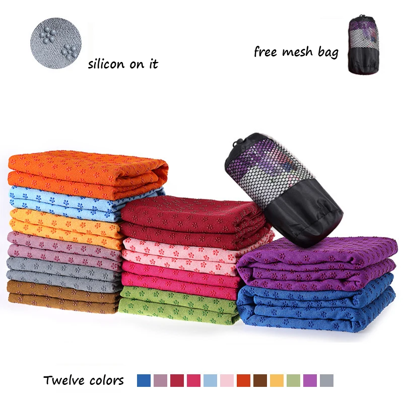New 183cm*61cm 72''x24'' Non Slip Yoga Mat Cover Towel Blanket with Free Bag Sport Fitness Exercise Pilates Workout Anti Skid |