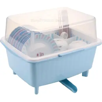 

Drain Rack Multi-function Household Cupboard Plastic With Lid Tableware Storage Box Kitchen Storage Economy Type Dish Rack
