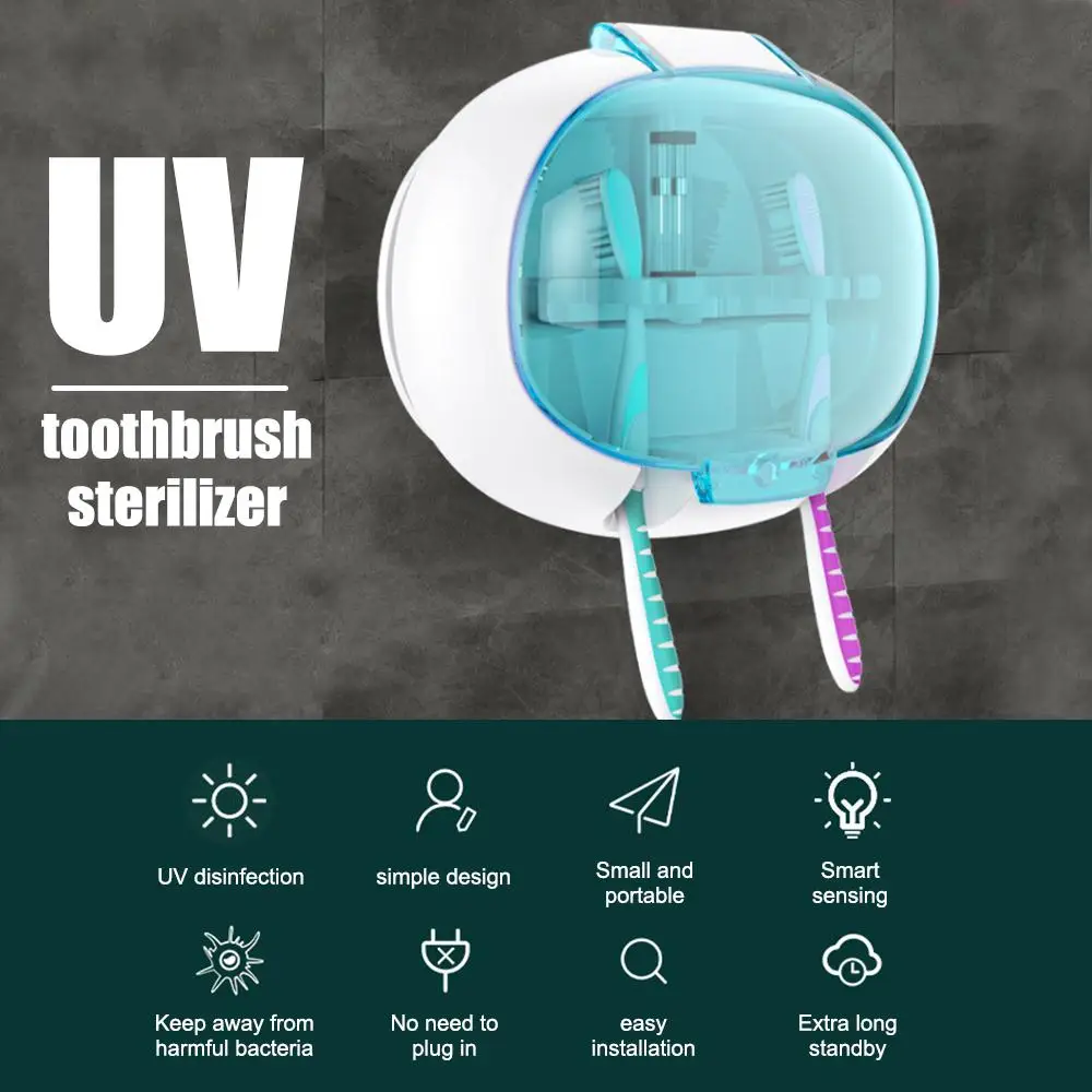 

UV-C Fashion Toothbrush Sterilizer Lights Uv Portable Business Toothbrush Disinfection Travel Blue Holder Home Sanitizer