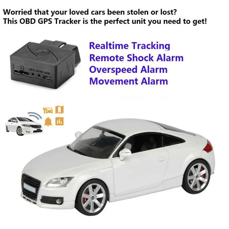 16PIN Mini OBD2 GPS Tracker Car Locator Tracking Device Anti-theft Protection Alarm APP Realtime Accessories | Автомобили и