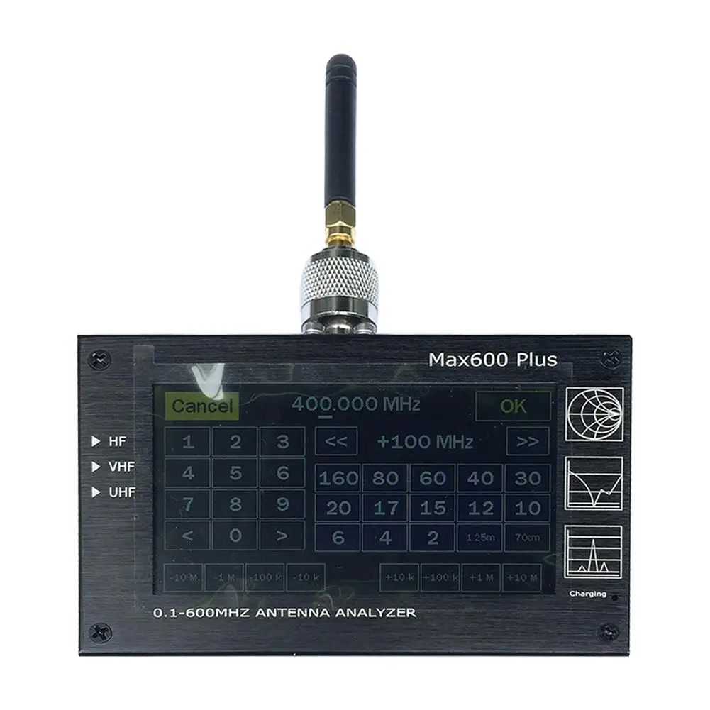 

Max600 Plus HF / VHF / UHF 0.1-600MHZ TFT LCD VS MINI 600 Antenna Analyzer