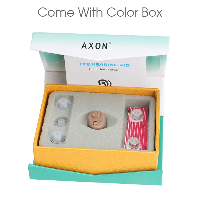 WITH BOX 1 Набор AXON K-86, цифровой слуховой аппарат, усилитель звука, регулируемые 3 размера, беруши для пожилых людей, набор слуховых аппаратов - Цвет: WITH BOX