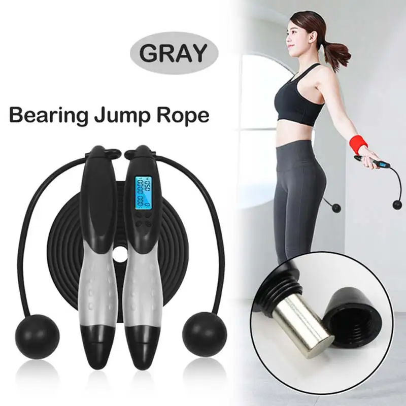

Smart Jump Rope Fitness Sport Skipping Ropes with Anti-Slip Hand Grip with Anti-Slip Hand Grip with LCD Screen Showing