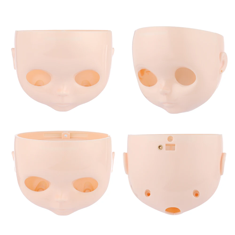 1/6 Doll Face With Screw Makeup Doll Heads Practice Model Plastic Factory Faceplate With Backplate Blyth Toy Accessory doll accessories
