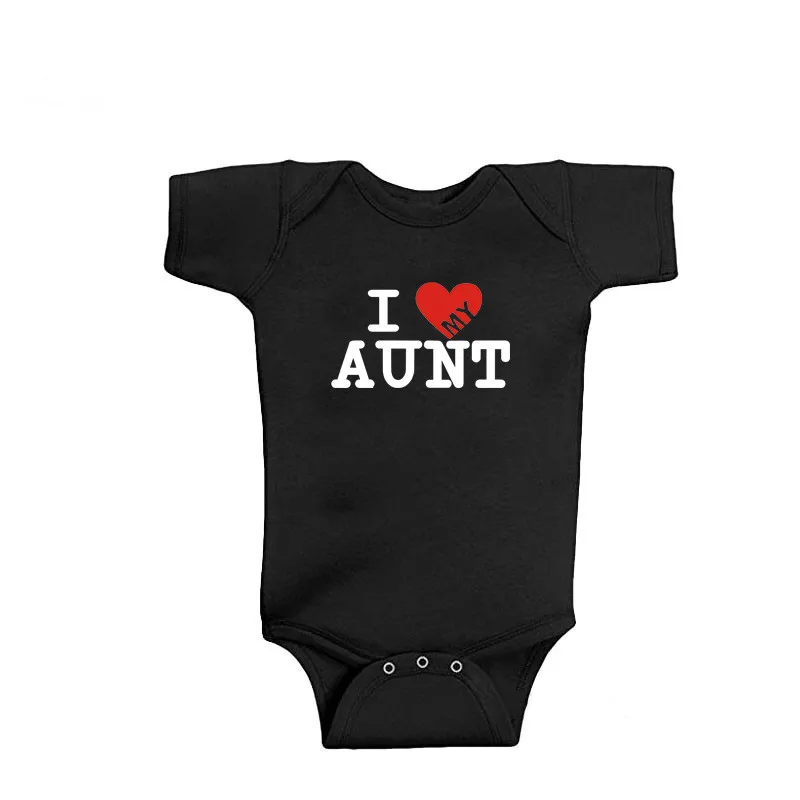 Детские комбинезоны с надписью «I Love My Aunt»; одежда для маленьких мальчиков и девочек; хлопковые детские Комбинезоны Одежда для новорожденных; одежда для малышей; боди