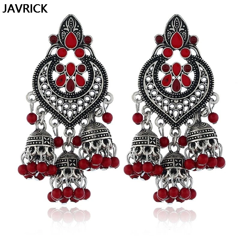 Ретро индийские болливудские кундан Jhumka Jhumki Висячие серьги цыганские модные