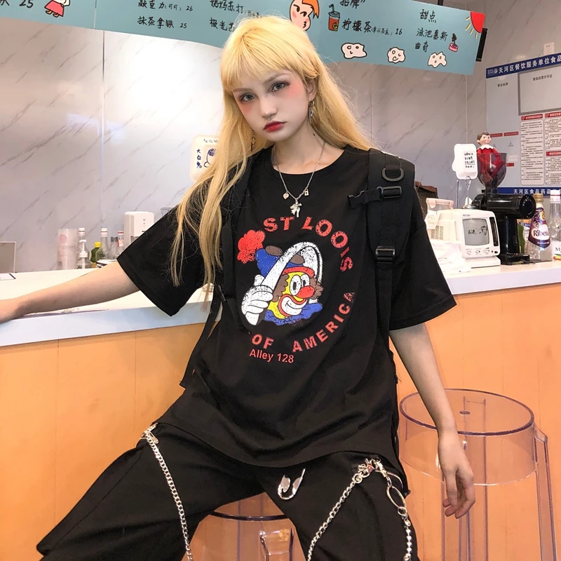 Женская забавная футболка с телепузиками, летний топ, хлопок, с принтом, Harajuku, Корейская одежда, большие размеры, camiseta mujer, футболка, женские топы