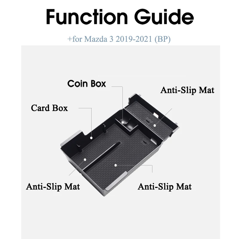 Автомобильный Органайзер Аксессуары для Mazda 3 BP Mazda3 седан хэтчбек подлокотник ящик для хранения Коробка для монет карты Нескользящая ткань с ромбовидным рисунком