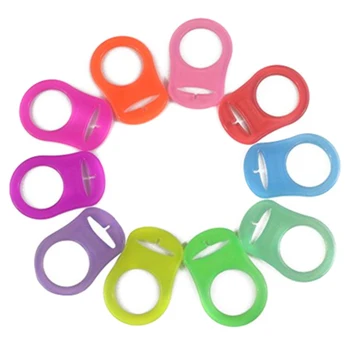 

Non-toxic 10pcs Holder Soft Supplement Silicone Mix Color Pacifier Clips Baby Supplies Teeth Toy Pacifier Adapter Ring