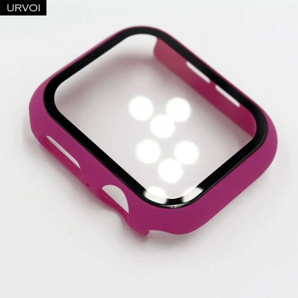 URVOI Matte Plastic Bumper with Tempered Glass for Smartwatch Protection