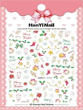 

10PCS Christmas Nail Art Sticker Santa Snowflake Festive Bow Nail Slider Elk Gift Sticker Nail Art Decoration Decal