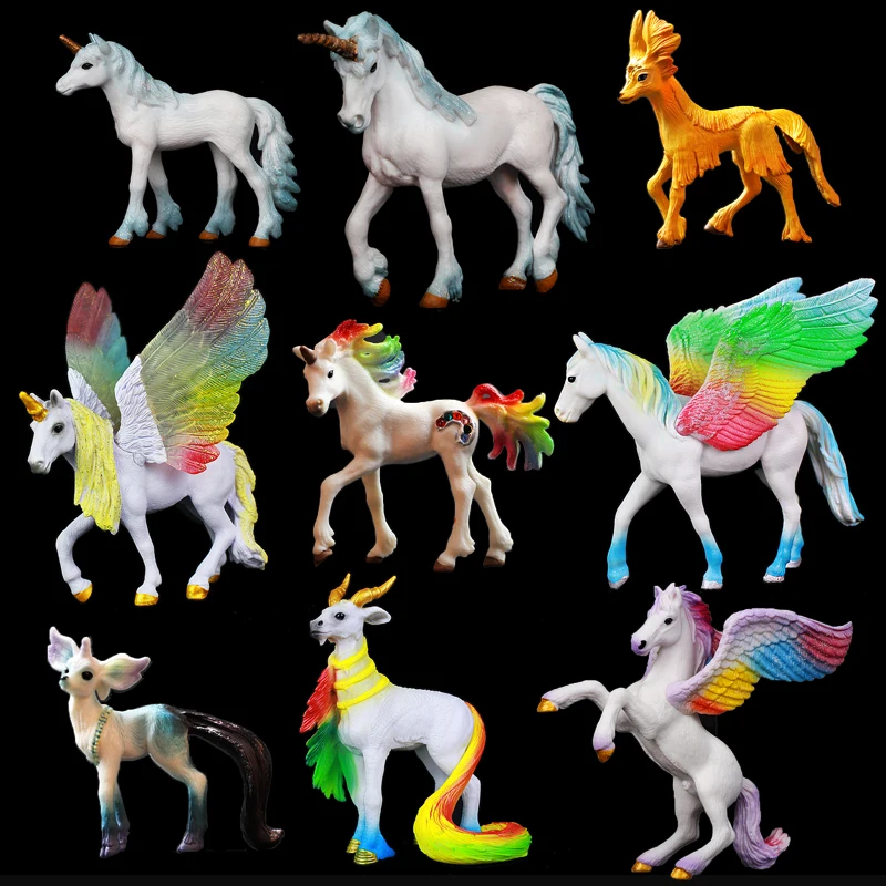 

Children's Simulation Fairy Tale Fairy Tale Mythical Animal Sacred Beast Elf Horse Unicorn Pegasus Model Toy Gift