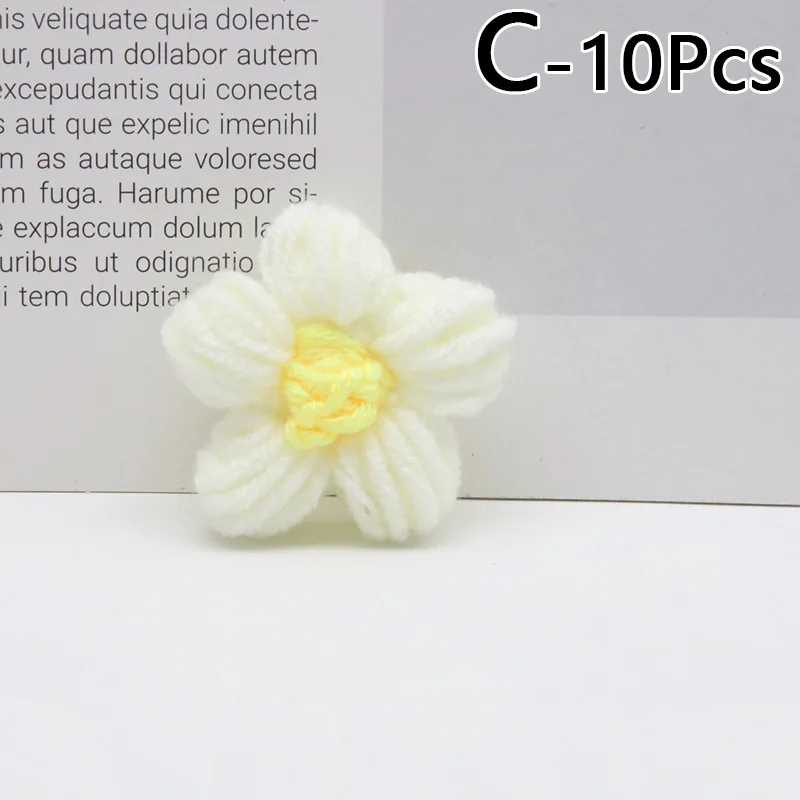 Knitted Flower applique Petals 10Pcs For Clothing DIY Children Hair Clip Sewing Wedding Patches Handmade DIY Crafts Cloth paste knitting supplies knitting material knitting craft supplies