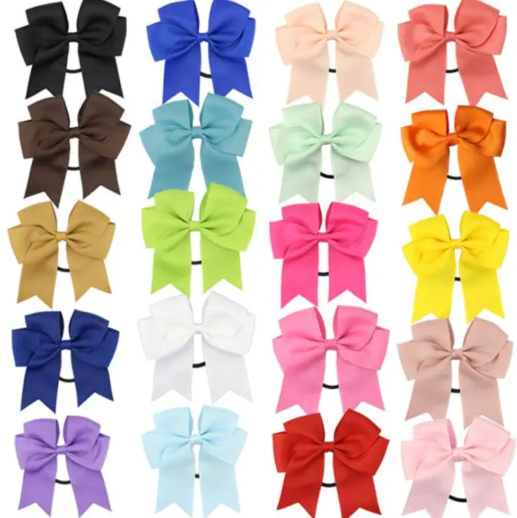 2018 Girls Cheerleading Bow Elastic Hair Bands child Ribbon Rope Ponytail Holder Kids Fabric School Accessories | Детская одежда и