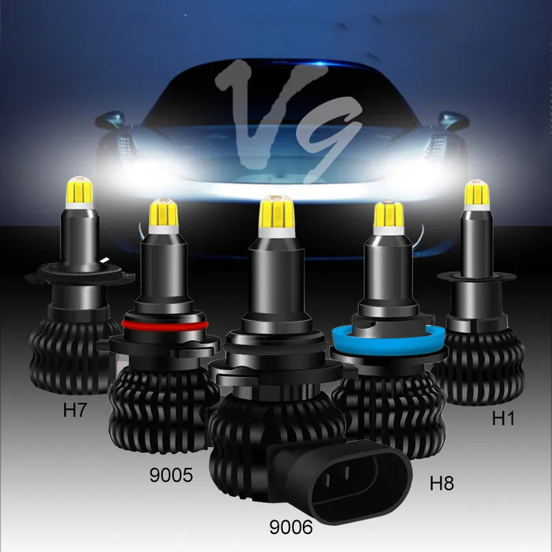 Luzes do Carro v9 com Samsung Luz de Nevoeiro Chips 8 Lados 9005 Hb3 H11 h8 h1 Lâmpadas 50w 18000lm 6500k oi lo Automotivo 48 Csp Led h7
