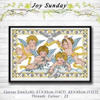 

Angel Blessing boy lovely decor painting dmc 14CT 11CT counted cross stitch kits embroidery sets Needlework Sets Home decor