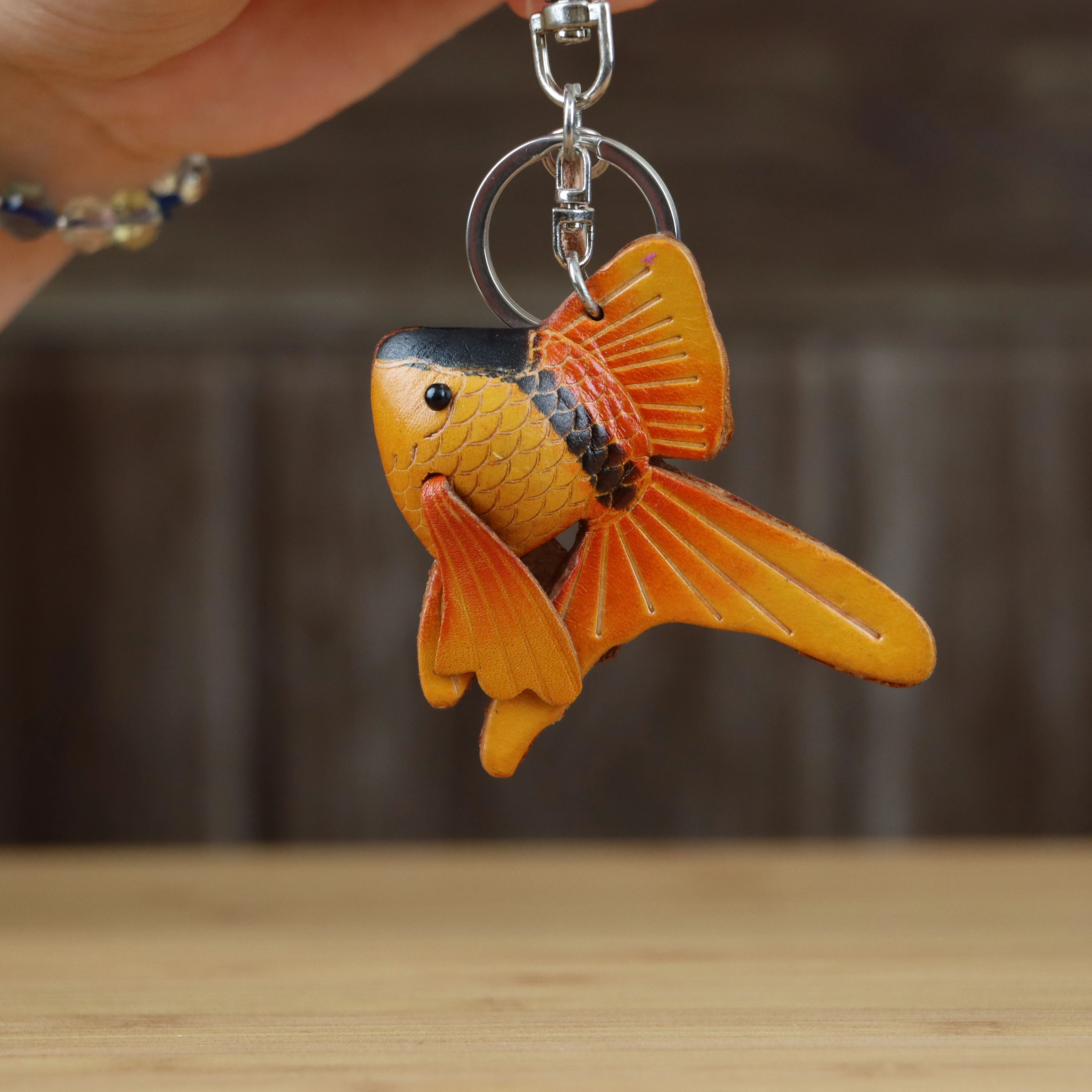 Cute Goldfish Keychain With Rhinestones - Metal Key Ring Bling Pendant For Car Keys, Bags, Backpacks