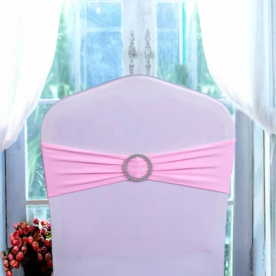 pink Свадебные чехлы для стульев из спандекса, 2 шт./лот, ленты из лайкры для свадебной вечеринки, дня рождения, декор для стульев, синий, красный, черный, белый, розовый, фиолетовый - Цвет: pink