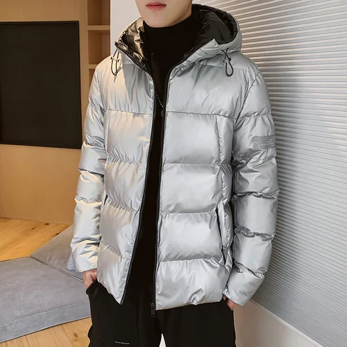 New winter coat mens parka jacket fashion warm winter parkas coat - Цвет: gray