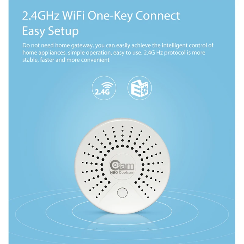 NEO Coolcam умный датчик дыма wifi беспроводной детектор дыма домашняя система охранной сигнализации 90db Высокая температура сигнализации